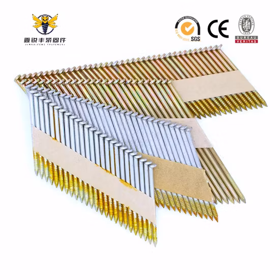 30 34 Degree Eg HDG Bright Paper Strip Nails for Framing Gas Nailer
