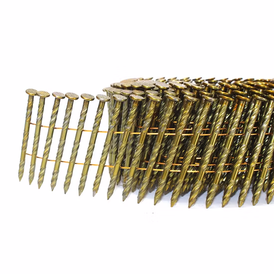 15 degrés 2.2X50mm clous de bobine de fil d'acier de tige de vis de 2 pouces